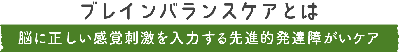 ブレインバランスケアとは脳に正しい感覚刺激を入力する先進的発達障がいケア