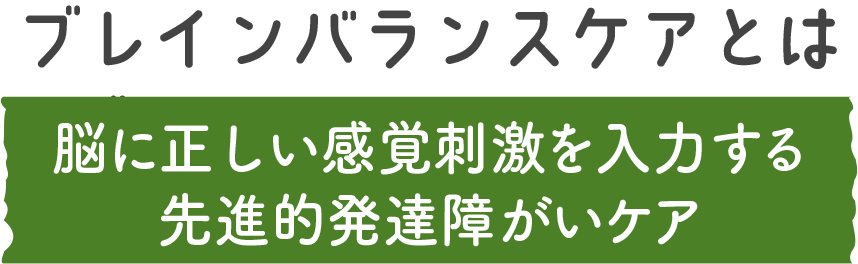 ブレインバランスケアとは脳に正しい感覚刺激を入力する先進的発達障がいケア
